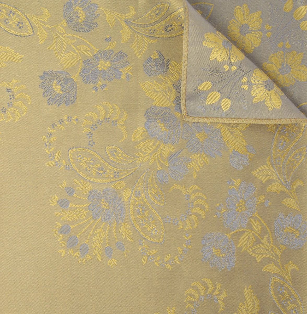 Silkeskjerf - Tuva gyllen m/lys blått